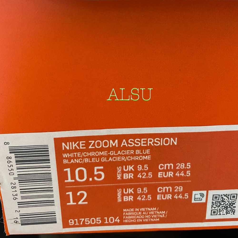 Nike Zoom Assersion White Glacier Blue Men Sneaker - Picture 10 of 10